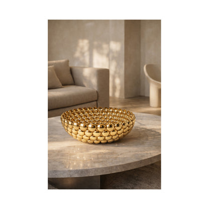 Round Stainless Steel Fruit Basket – Gold Finish ORCA HOME