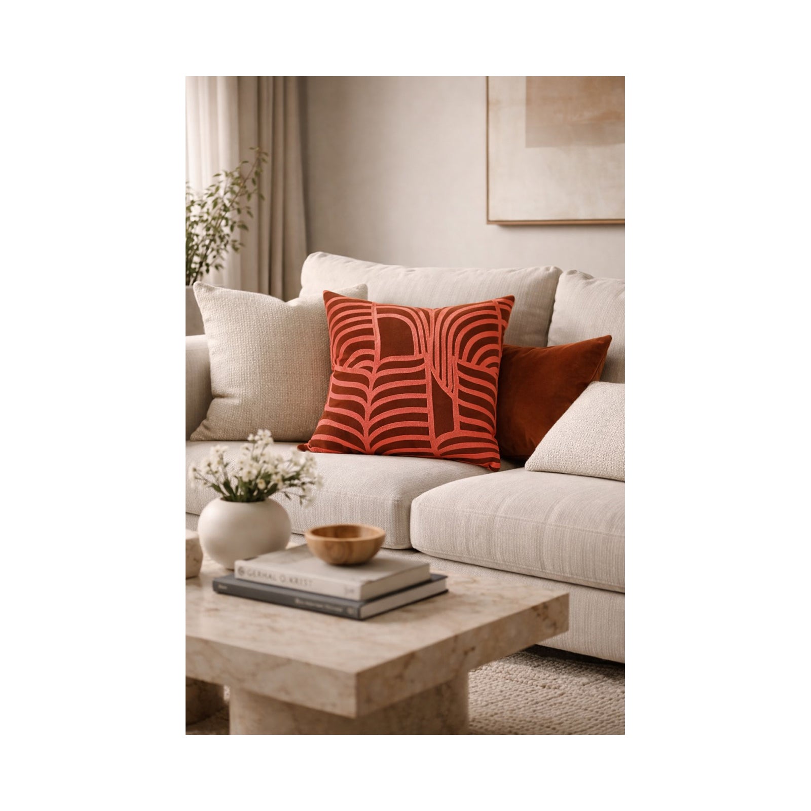 Decorative Cushion – Brown & Pink