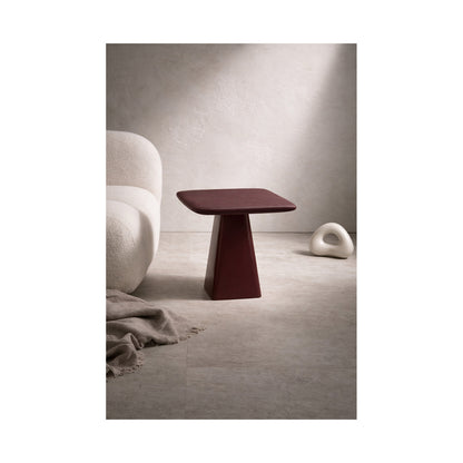 Medium Square Side Table Burgundy ORCA HOME