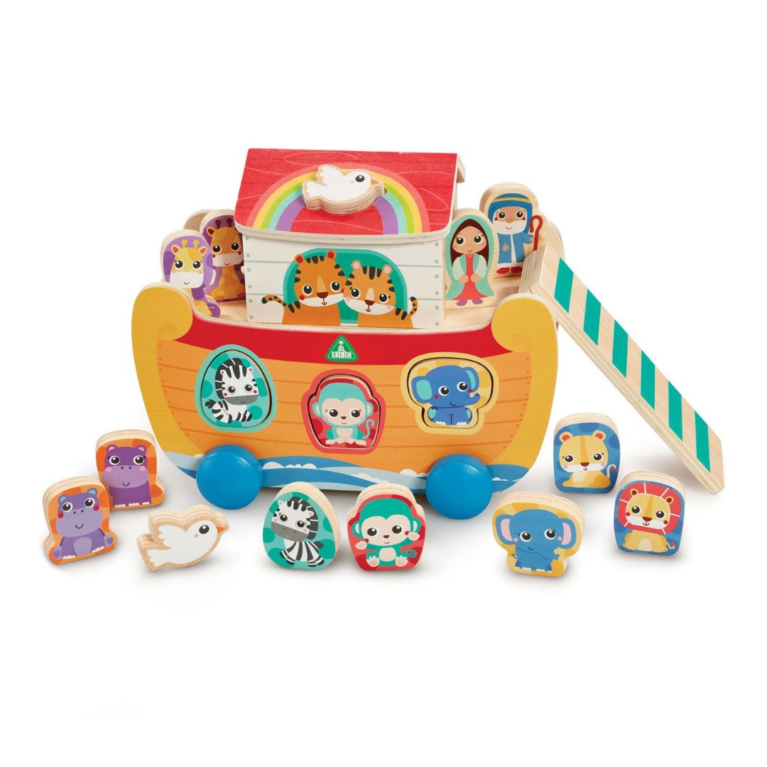 ELC Wooden Noah's Ark Inlay Toy Mold Puzzle