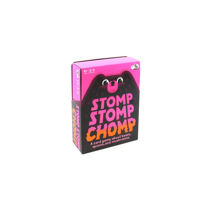 Board game box for 'Stomp Stomp Chomp' on a white background