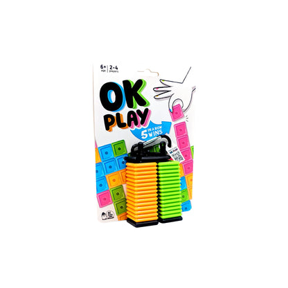 Colorful toy packaging with 'OK Play' branding on a white background