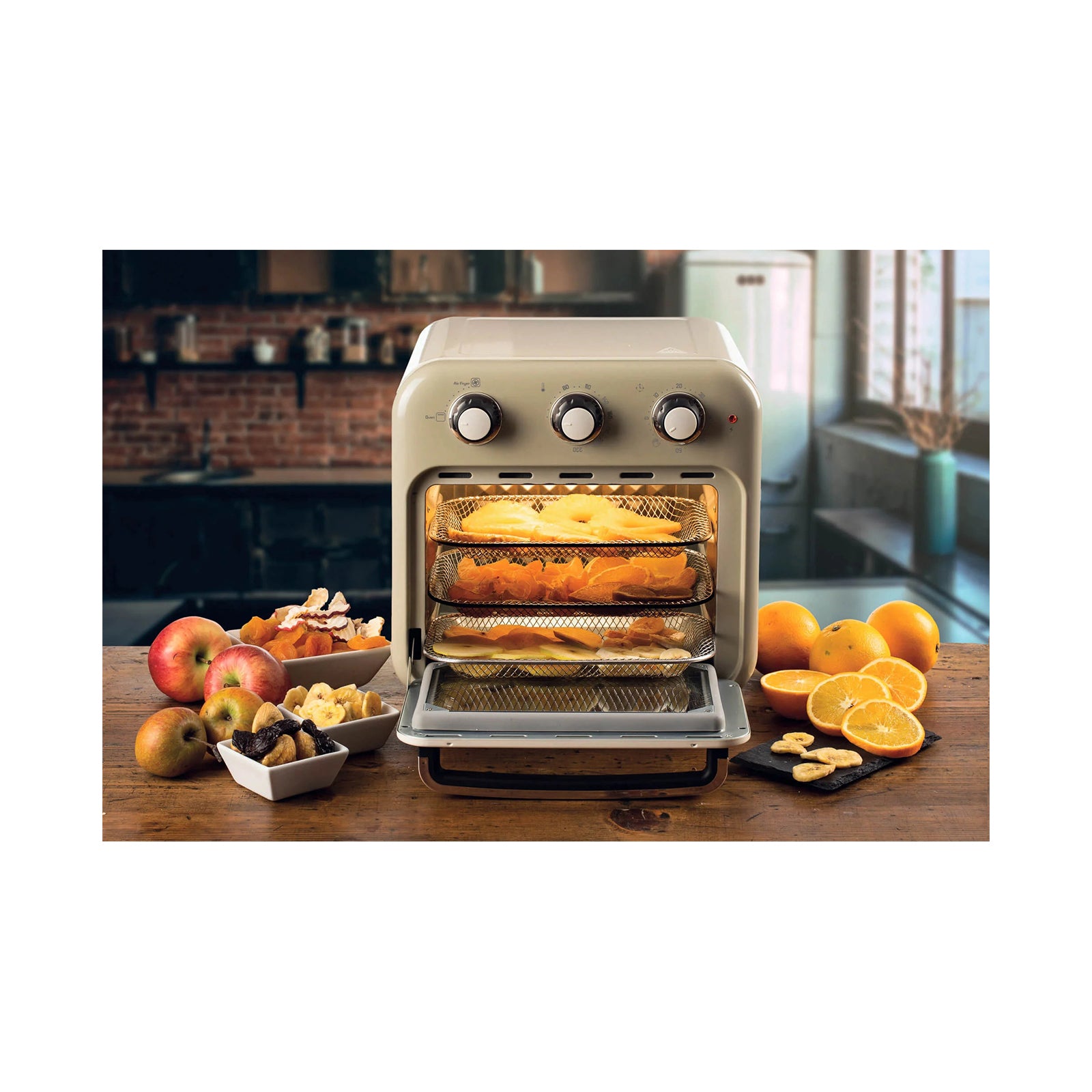 Vintage Air Fryer Oven 16L, 1400W, Rotisserie, Beige