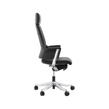 Delphi High Back Chair + Fixed Arms Black/Black Sky Leather