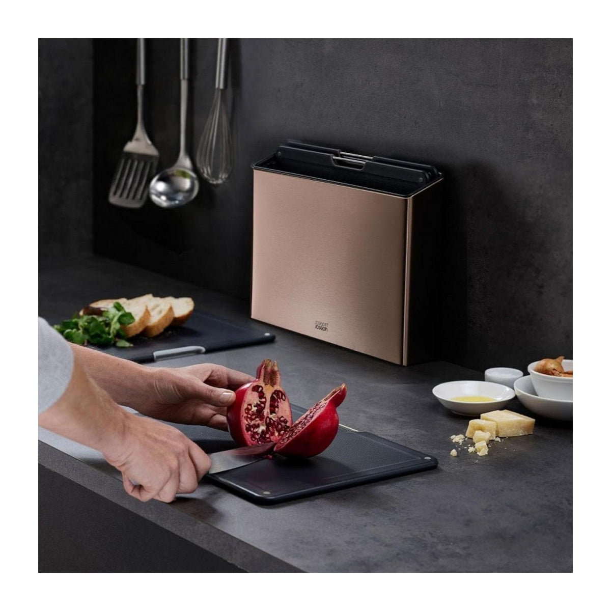 Folio Steel 4 Piece Chopping Board Set - Rose Gold JOSEPH