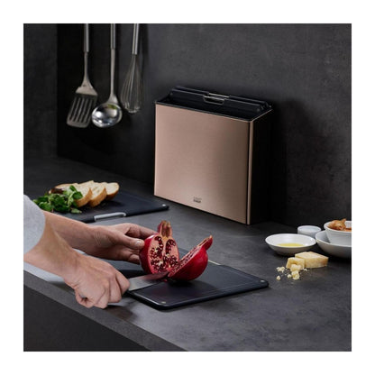 Folio Steel 4 Piece Chopping Board Set - Rose Gold JOSEPH