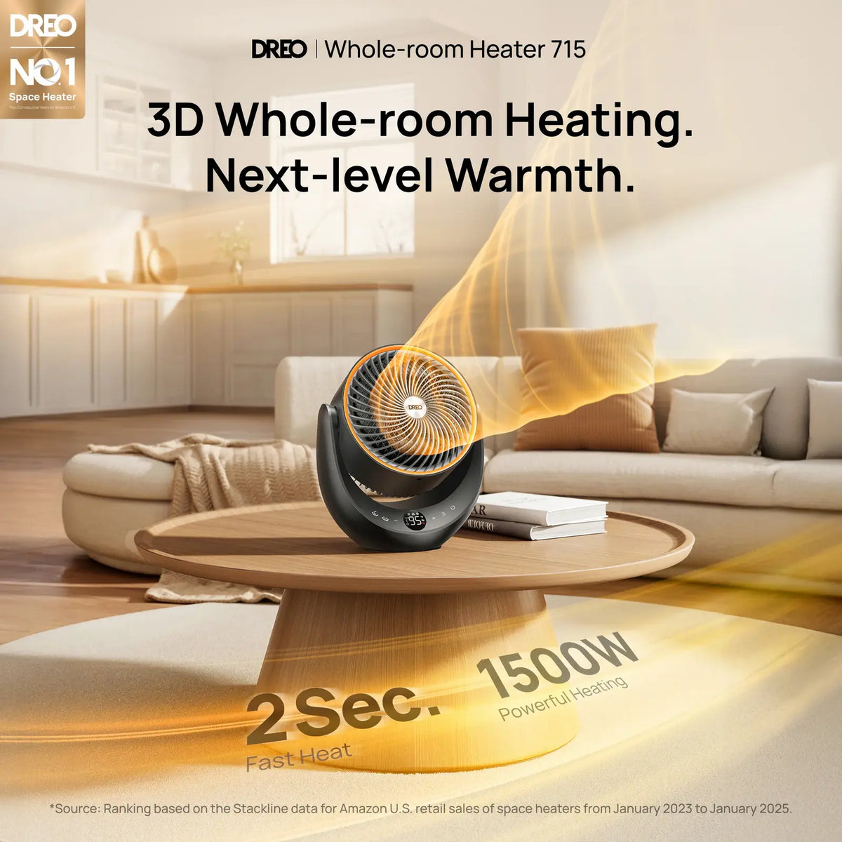 DREO Whole-Room Heater 715 2000w PTC Heater DREO