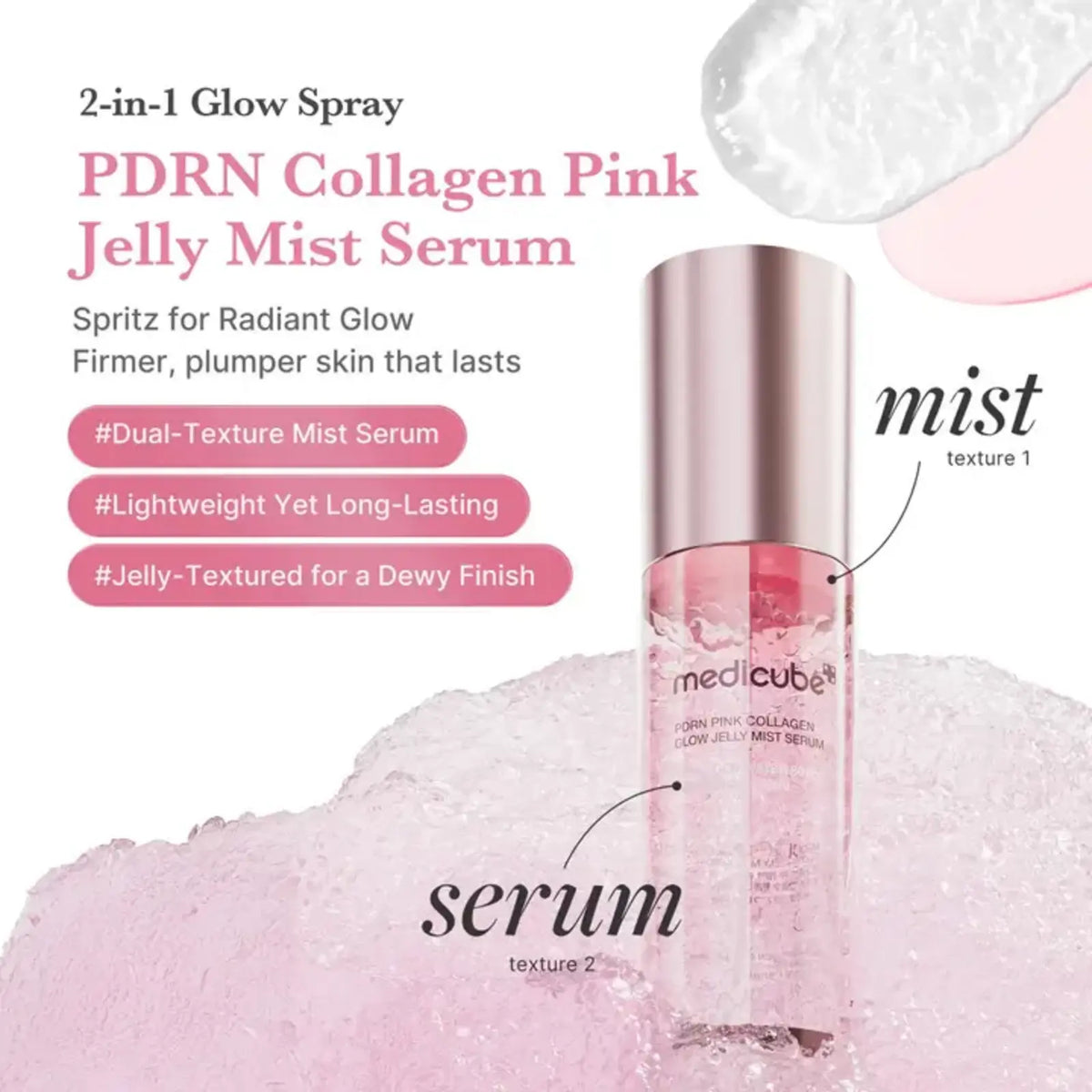 PDRN Pink Collagen Glow Jelly Mist Serum MEDICUBE