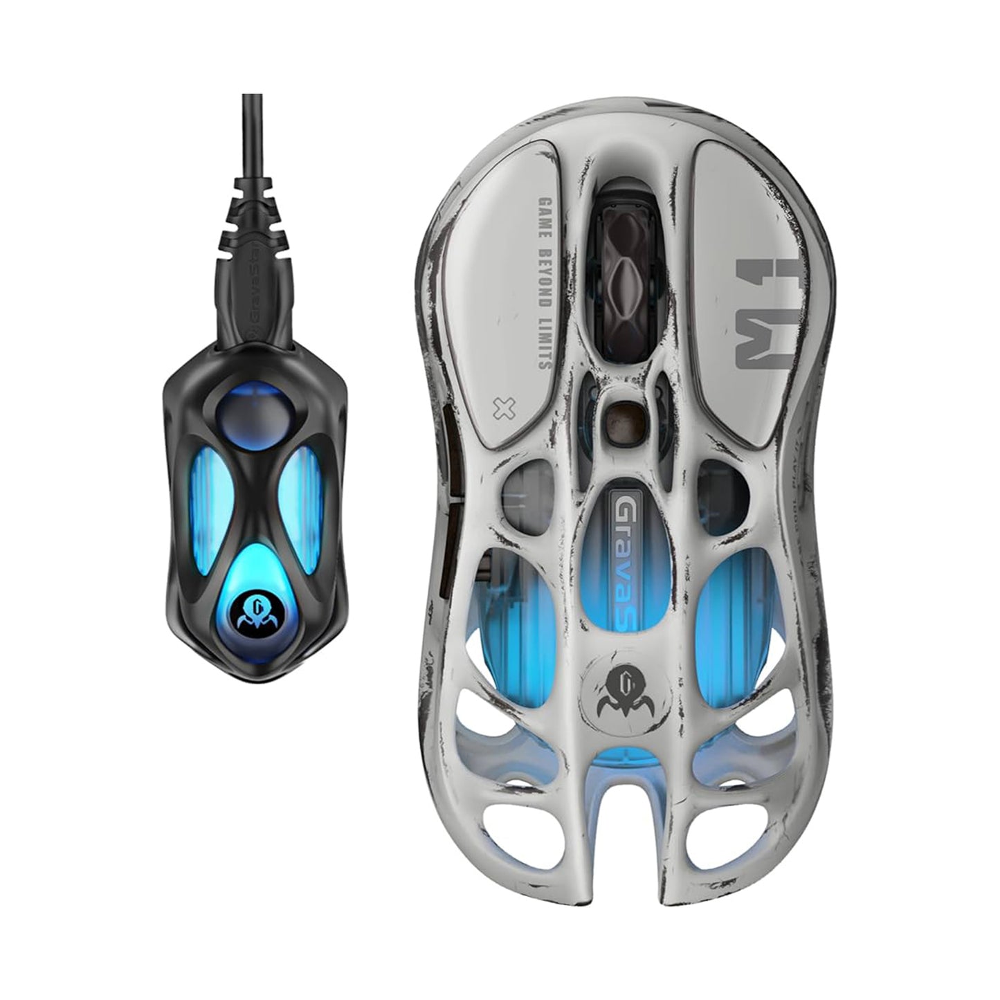 Gravastar Mercury M1 Pro 4K Gaming Mouse Battle Worn Silver