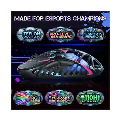 GravaStar Mercury X Pro Wireless Gaming Mouse Neon Graffiti