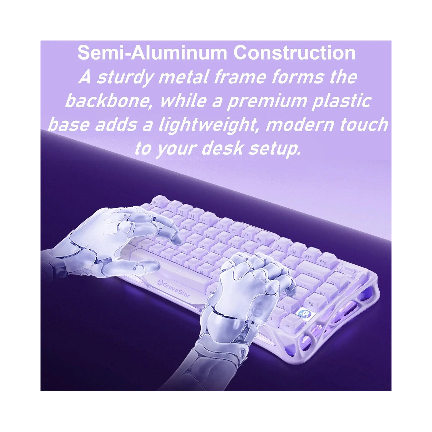 GravaStar Mercury V75 Magnetic Keyboard Lavender Purple