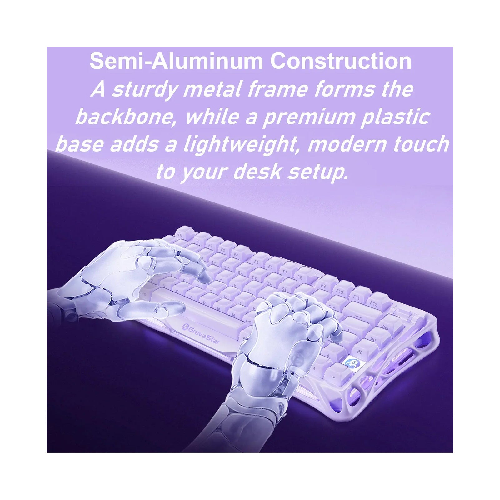 GravaStar Mercury V75 Magnetic Keyboard Lavender Purple