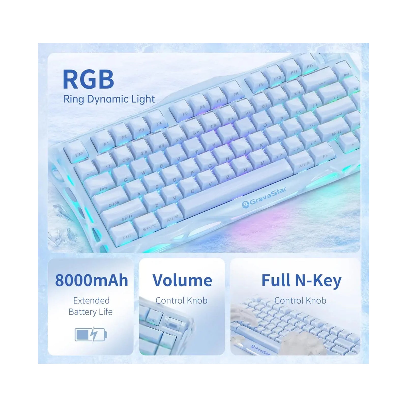 GravaStar Mercury K1 Special Edition Wireless Ice Blue