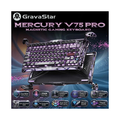 GravaStar Mercury V75 Pro Gaming Keyboard Iron Purple