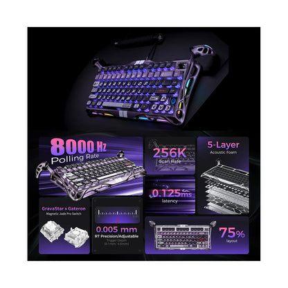 GravaStar Mercury V75 Pro Gaming Keyboard Iron Purple