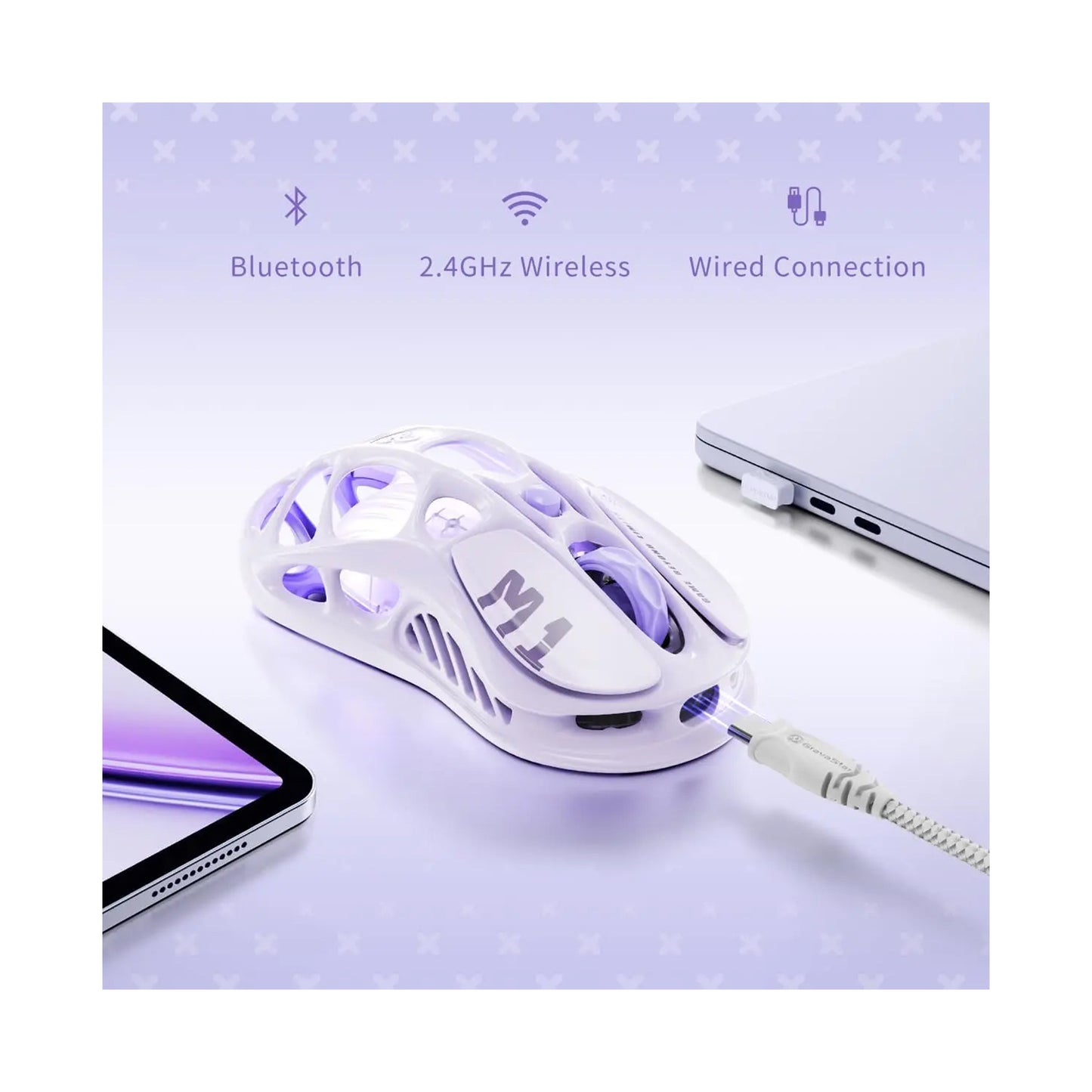 Gravastar Mercury M1 Pro Wireless Gaming Mouse Lavender