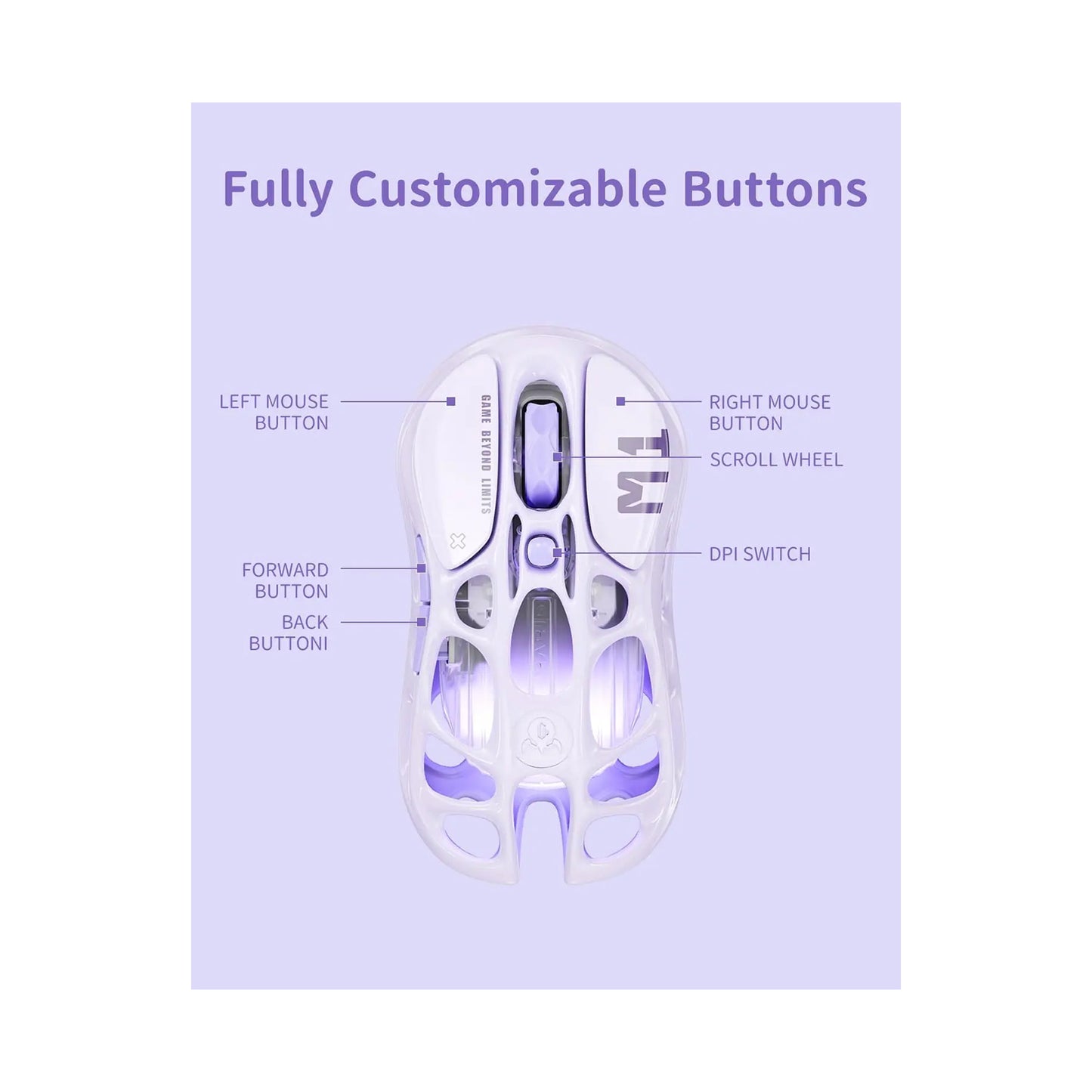 Gravastar Mercury M1 Pro Wireless Gaming Mouse Lavender