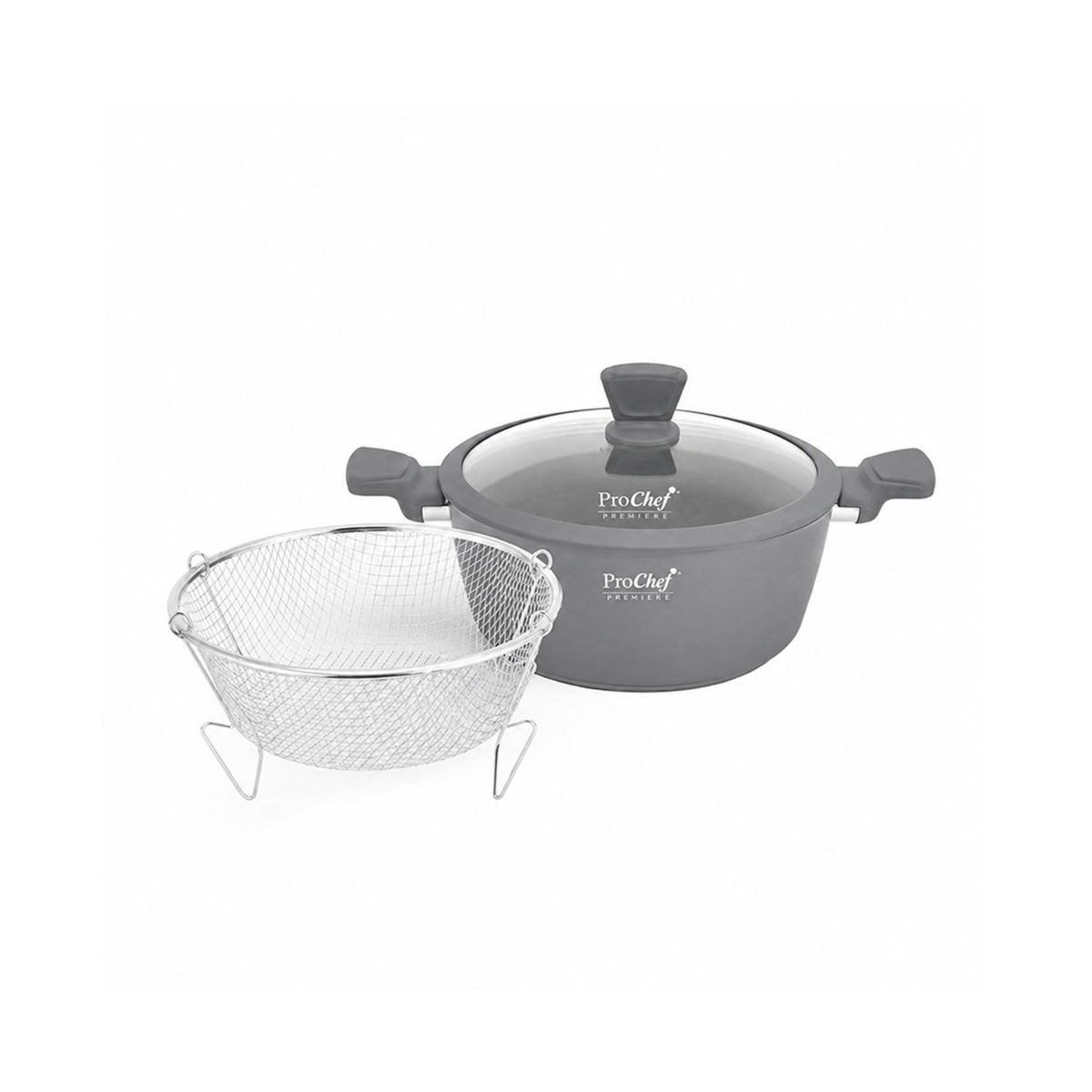 Grey Frying Pan with Silicone Lid 26cm BDR
