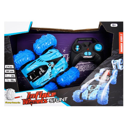 Inflate Wheels Stunt Remote Control Car Blue Addo