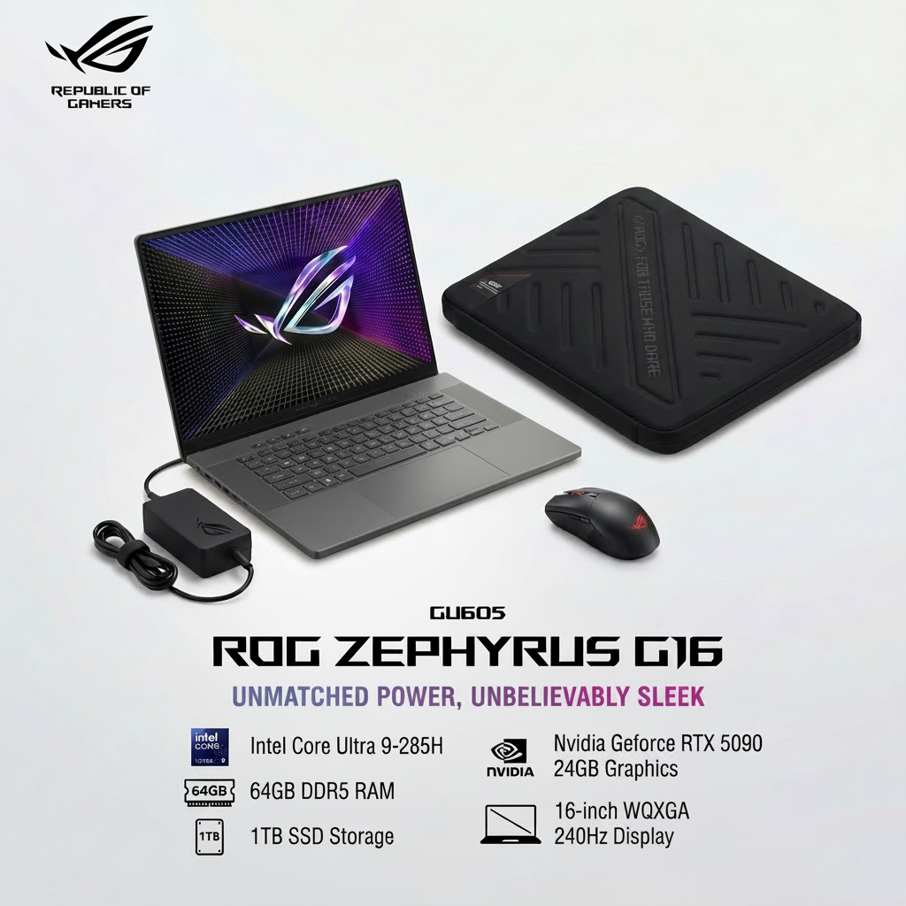 Asus ROG Zephyrus G16 - GU605CX-QR098 - Intel® Core™ Ultra 9 285H - NVIDIA® RTX™ 5090 24GB