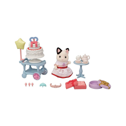 Sylvanian Families Party Time Playset Tuxedo Cat Girl Sylvanian Families