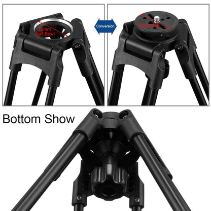 75mm Half Ball Flat to Bowl Adapter for Fluid Head Tripod