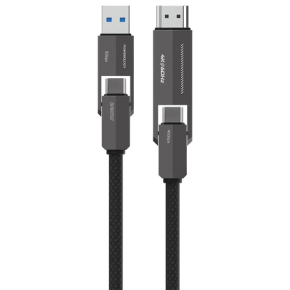 Powerology 4 in 1 C & C To HDMI Cable - Black