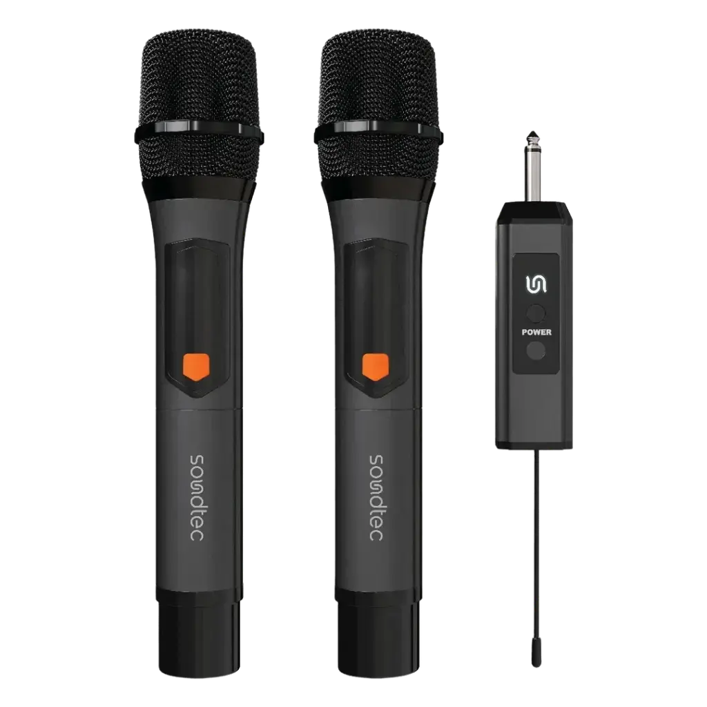 Porodo Soundtec Dual-Channel Handy Wireless Mic. Black