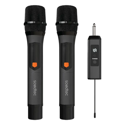 Porodo Soundtec Dual-Channel Handy Wireless Mic. Black