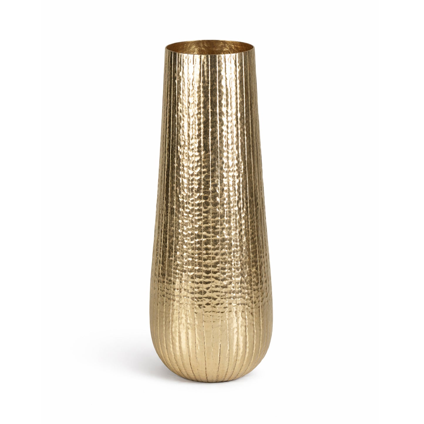 Hammered Ribbed Gold Aluminium Vase ORCA HOME
