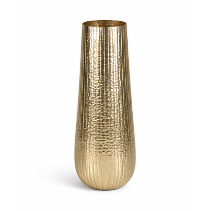 Hammered Ribbed Gold Aluminium Vase ORCA HOME