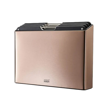 Folio Steel 4 Piece Chopping Board Set - Rose Gold JOSEPH
