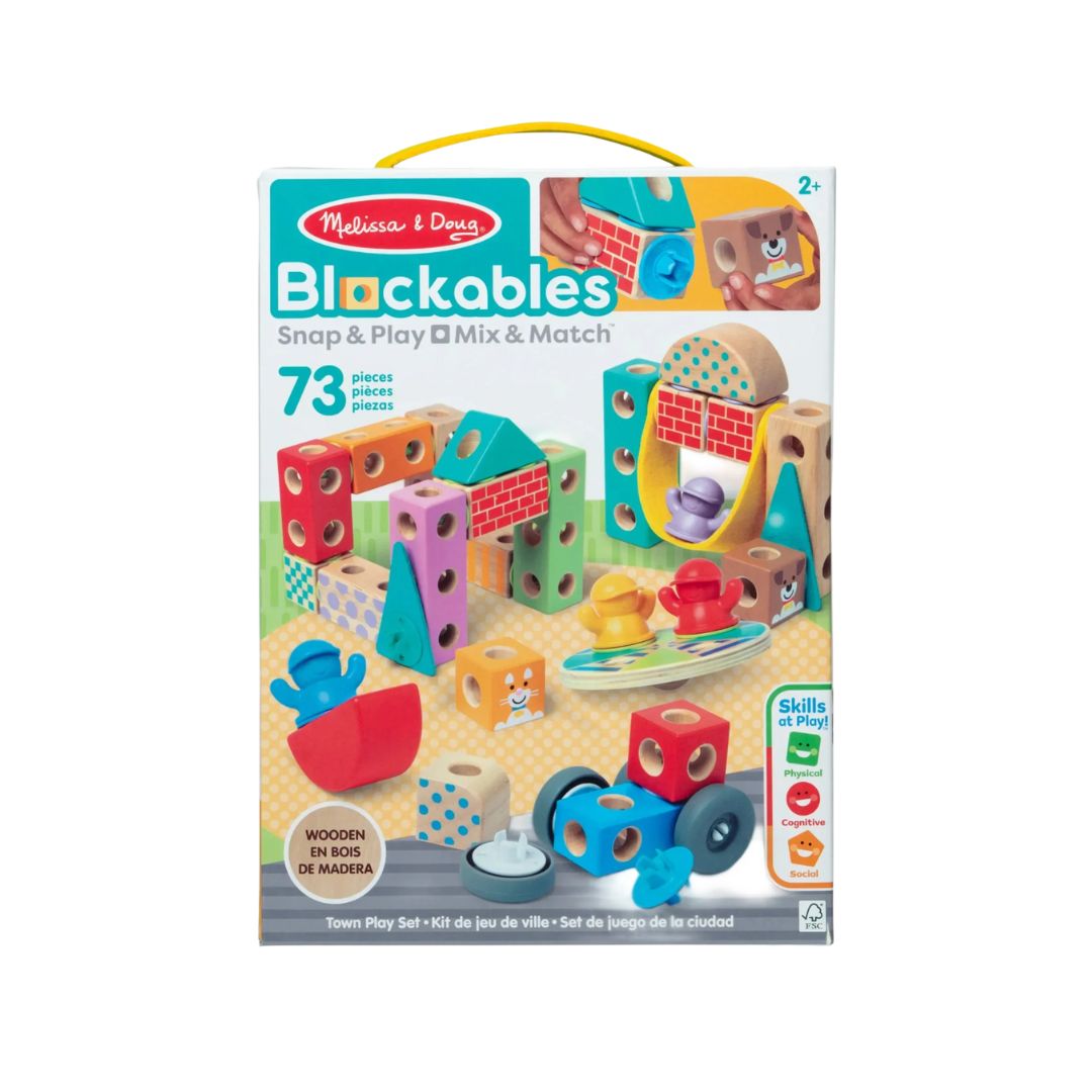 Melissa & Doug Blockables Town Play Set Wooden Blocks Melissa & Doug