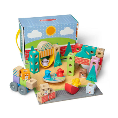 Melissa & Doug Blockables Town Play Set Wooden Blocks Melissa & Doug