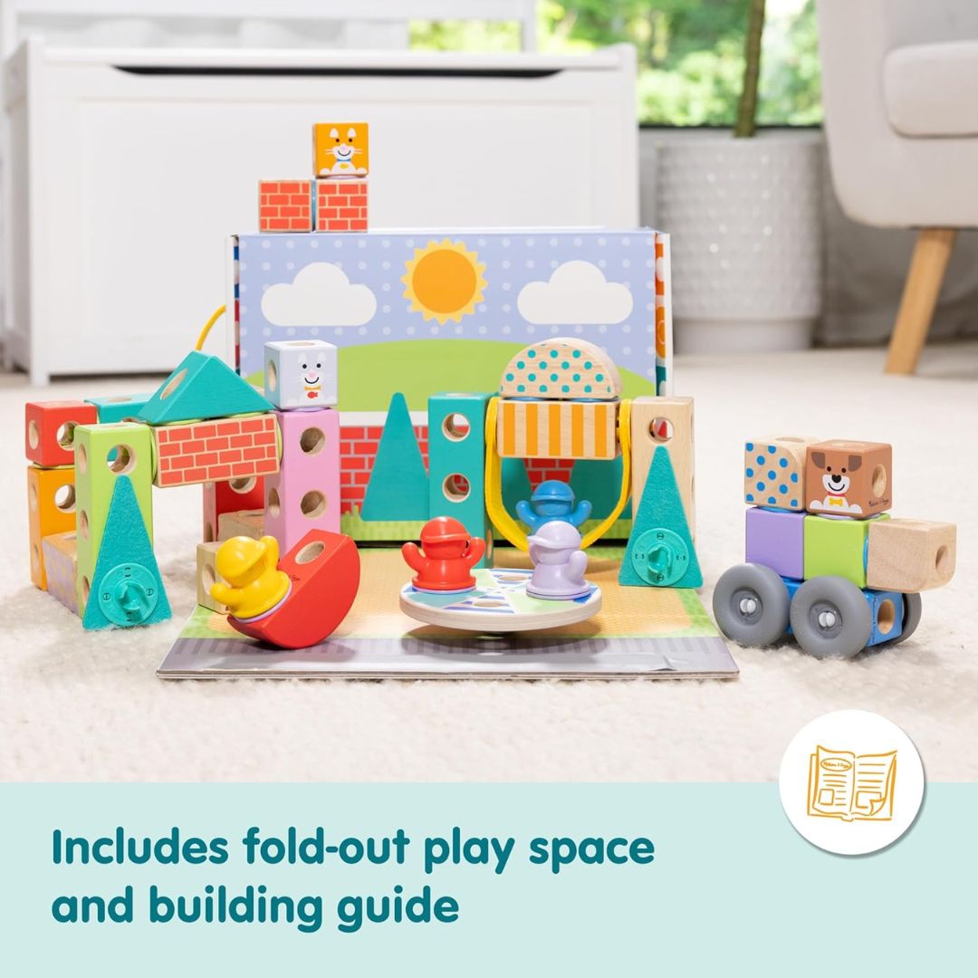Melissa & Doug Blockables Town Play Set Wooden Blocks Melissa & Doug