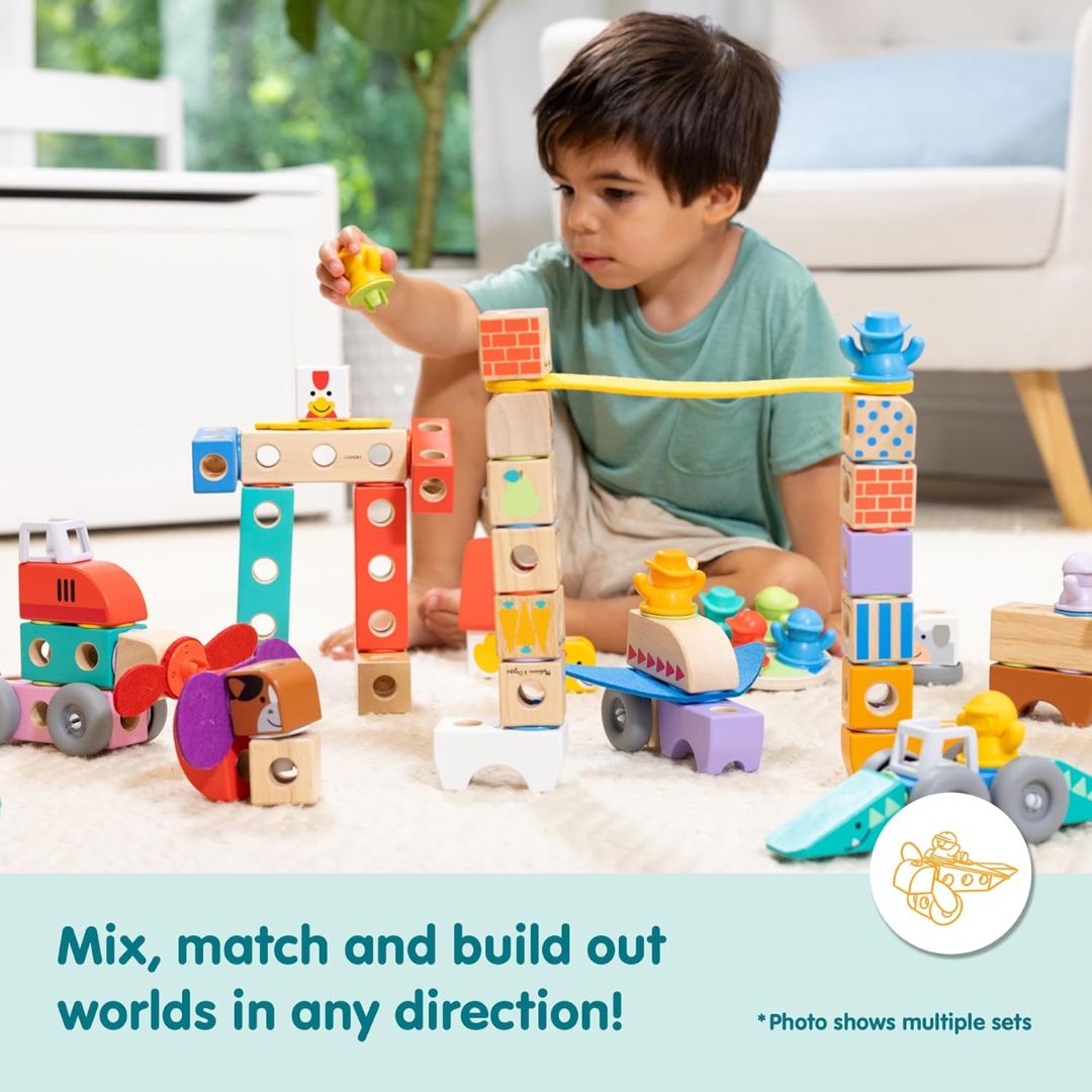 Melissa & Doug Blockables Town Play Set Wooden Blocks Melissa & Doug