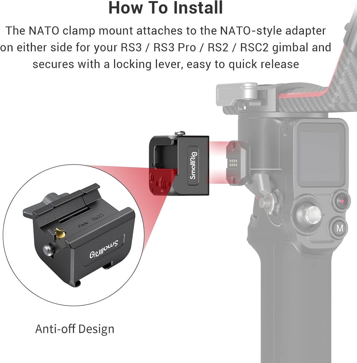 SmallRig NATO Clamp Accessory Mount for DJI RS Series