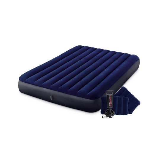 QUEEN DURA-BEAM CLASSIC DOWNY AIRBED W/ HAND PUMP INTEX
