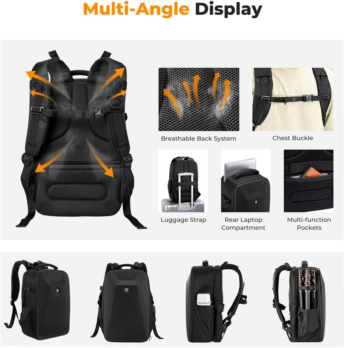 K&F Hardshell Backpack 22L