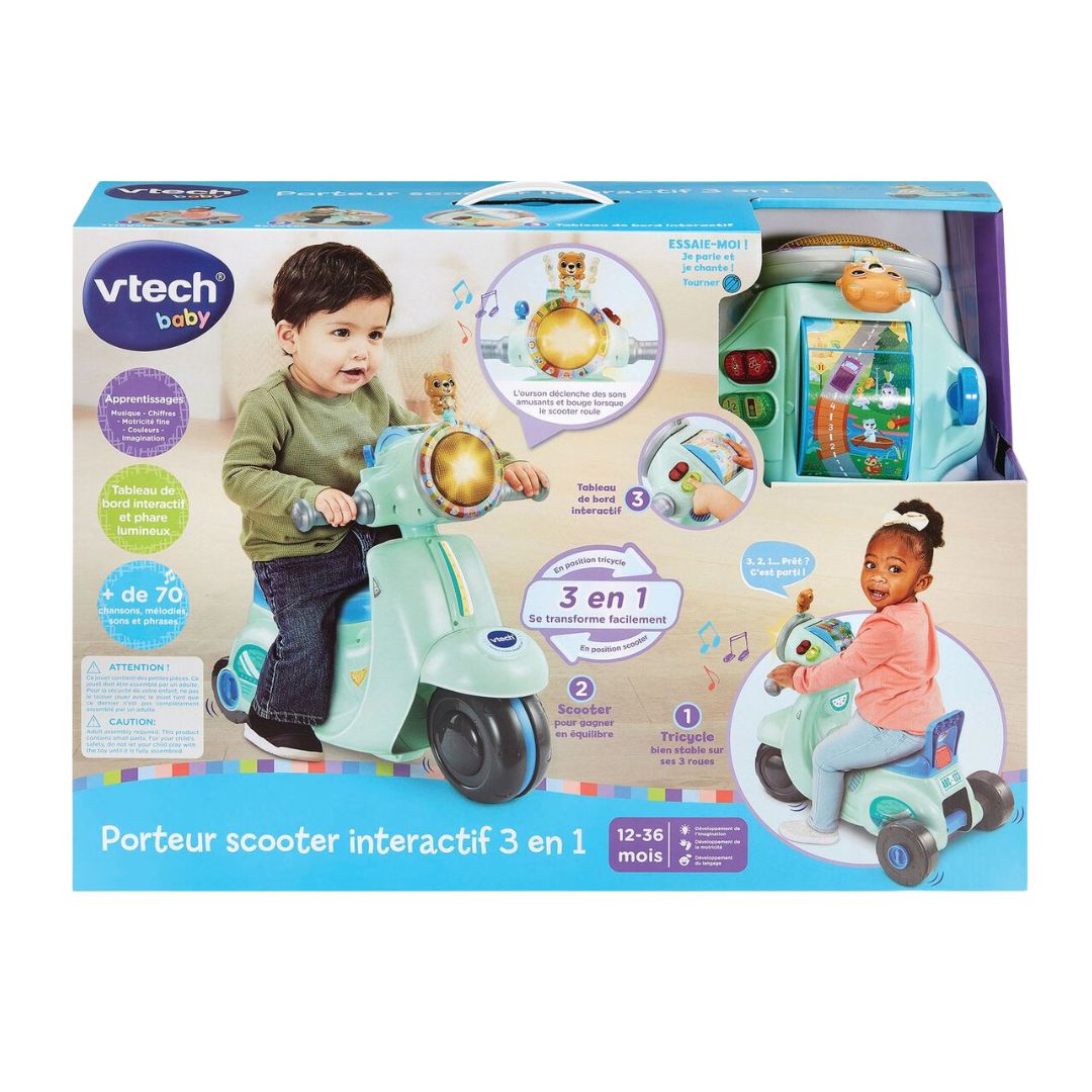 Vtech 3 En 1 Interactif Scooter Blue Ride-On Vtech