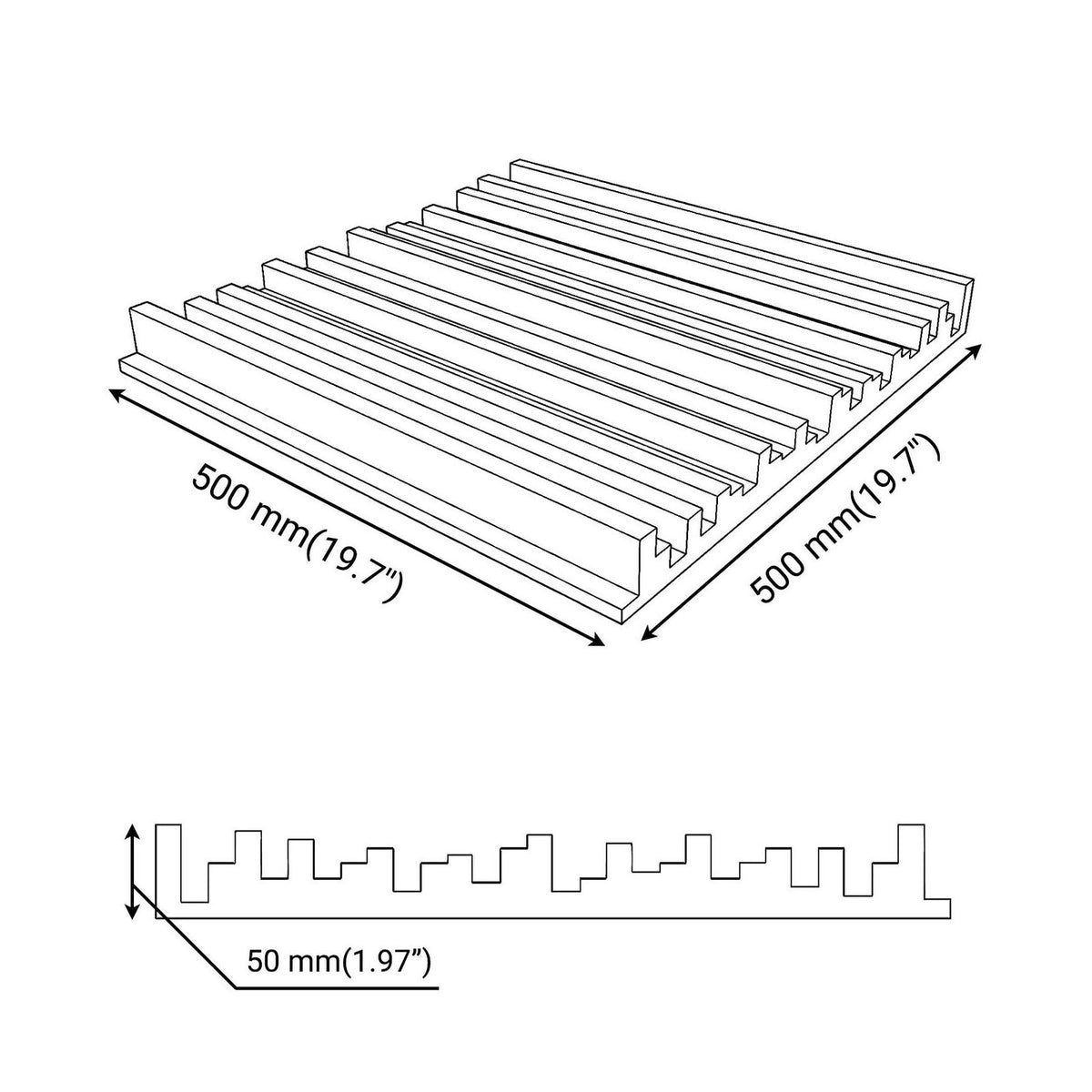 UA Acoustics Metro Acoustic Foam Absorber 50x50x5cm UA ACOUSTICS