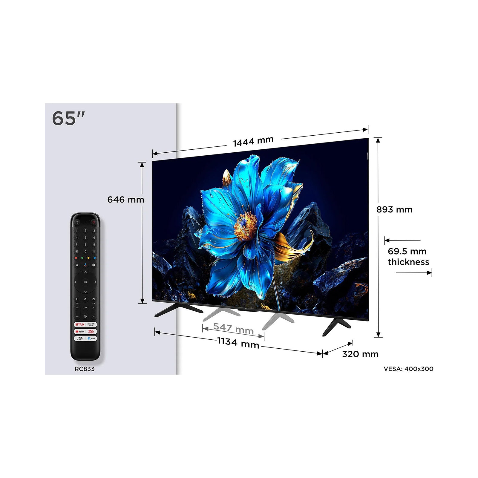 TCL Premium QLED 85" UHD 60Hz SMART GOOGLE TV