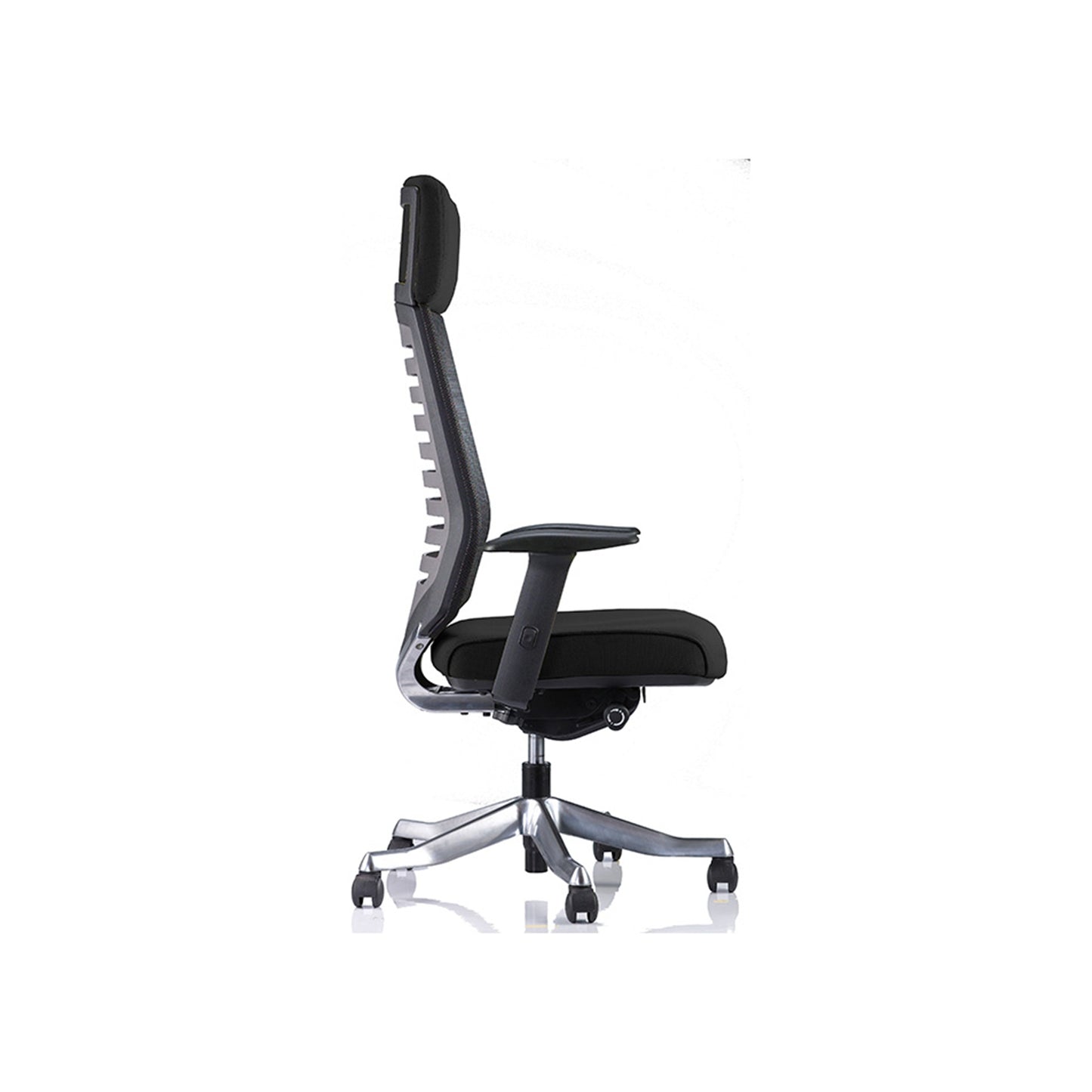 Velo High Back Chair+Adjustable Arms Black/Black Sky Leather