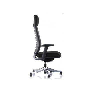 Velo High Back Chair+Adjustable Arms Black/Black Sky Leather