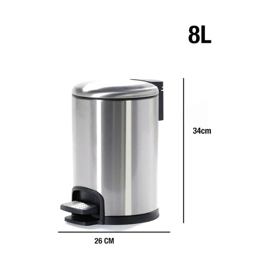 PEDAL BIN CHROME (8LT - SOFT CLOSE)