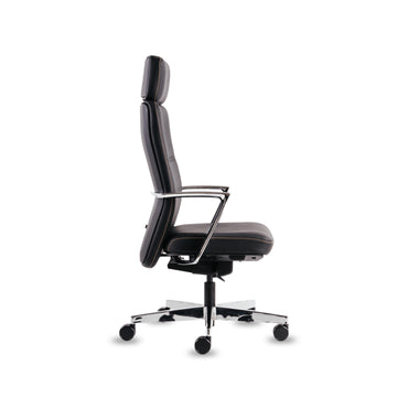 Sonoma High Back Chair + Fixed Arms Black /Black Sky Leather