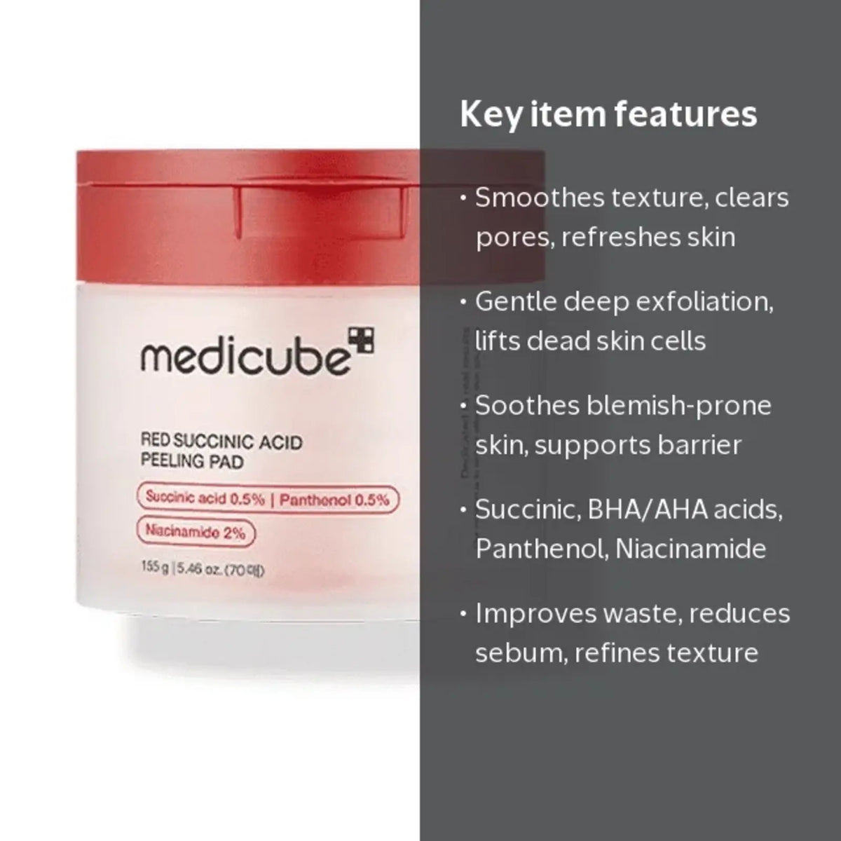 Red Succinic Peeling Pad MEDICUBE