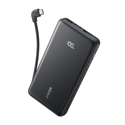 Anker Zolo Power Bank 10K, 22.5W, Built-In USB-C Black