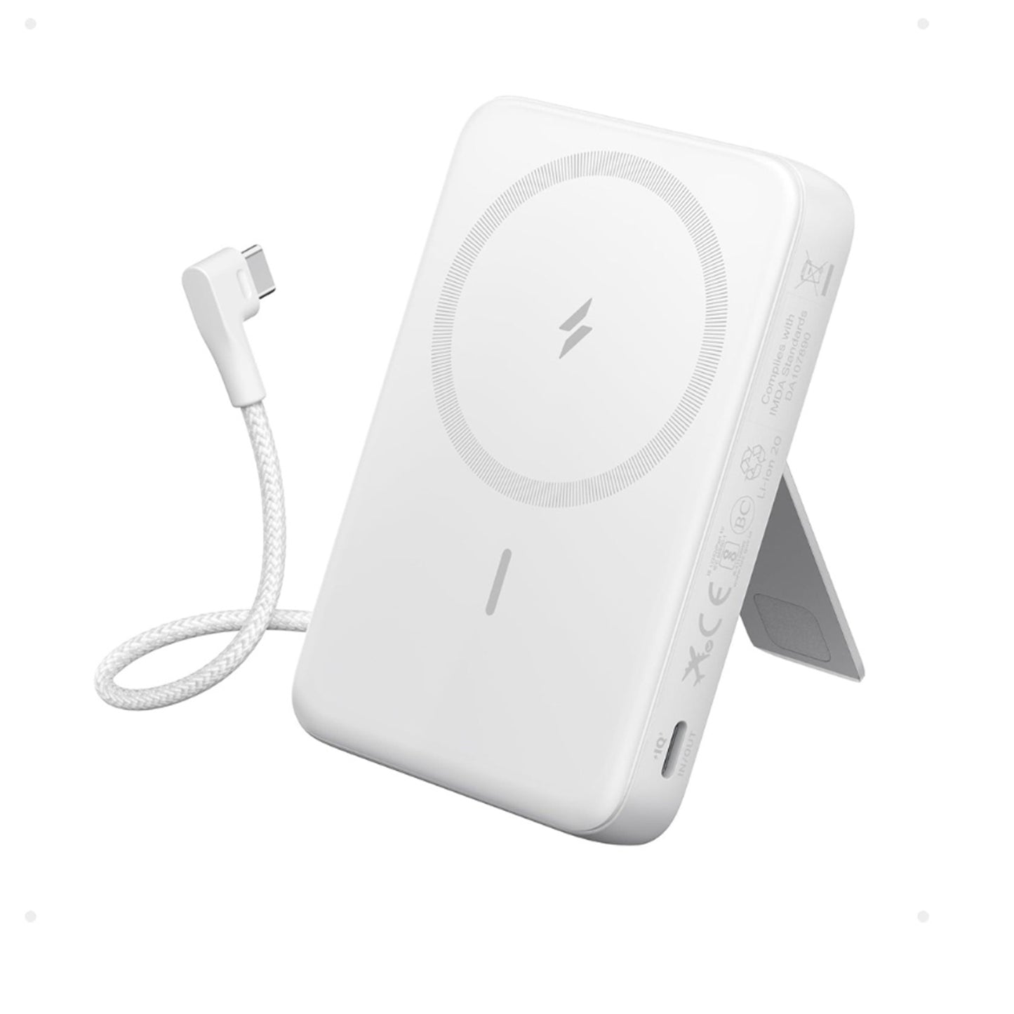 Power Bank 10K, Magnetic, Built-In USB-C Cable