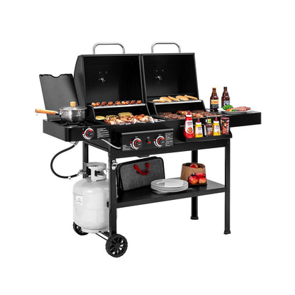 ROYAL GOURMET Gas & Charcoal BBQ with Side Burner Royal Gourmet